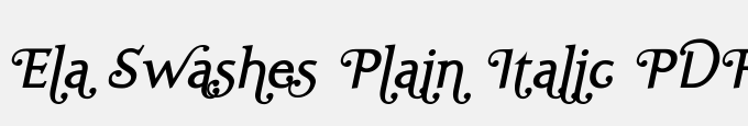 Ela Swashes Plain Italic PDF